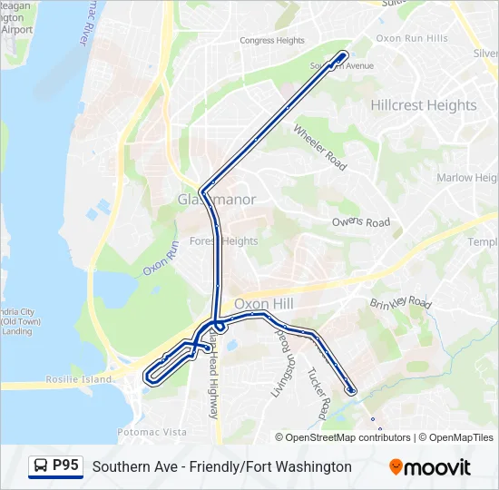 P95 Bus Line Map