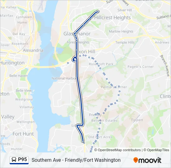 P95 Bus Line Map