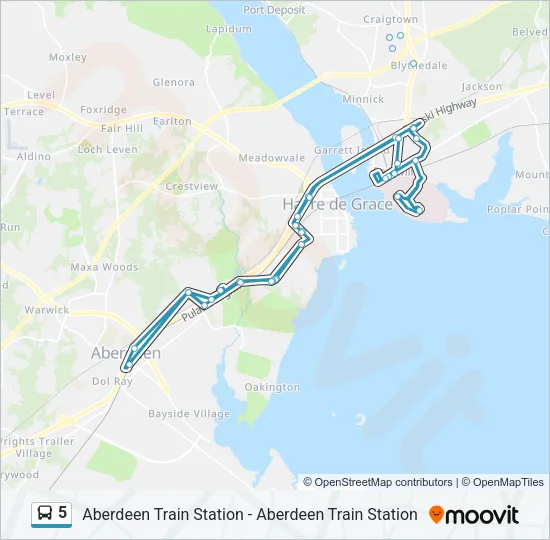5 Bus Line Map