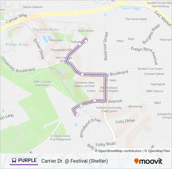 PURPLE Bus Line Map