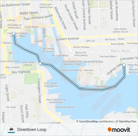 DOWNTOWN LOOP Ferry Line Map