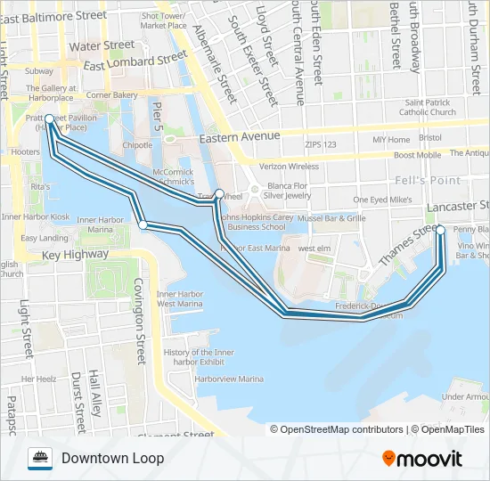 DOWNTOWN LOOP Ferry Line Map