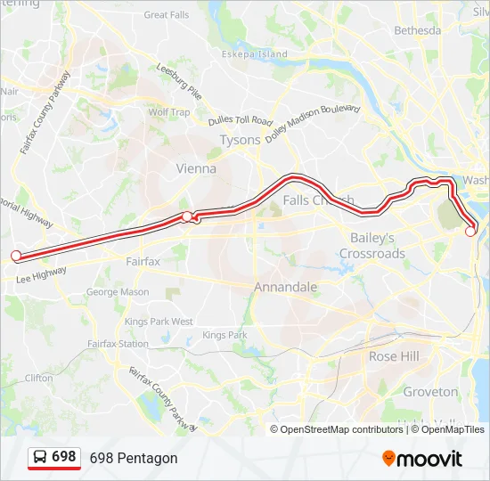 698 Bus Line Map