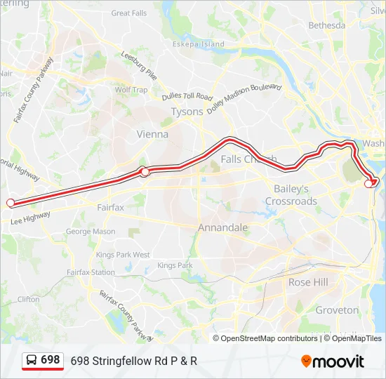 698 Bus Line Map