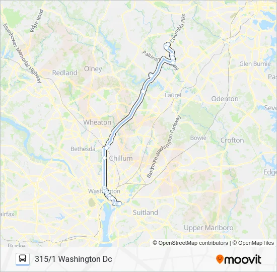 315 Route: Schedules, Stops & Maps - 315/1 Washington Dc (Updated)