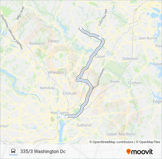335 Route: Schedules, Stops & Maps - 335/3 Washington Dc (Updated)