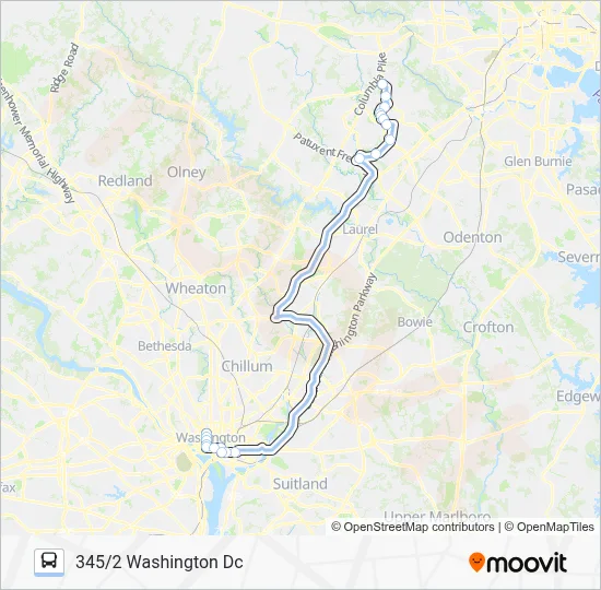345 Route: Schedules, Stops & Maps - 345/2 Washington Dc (Updated)