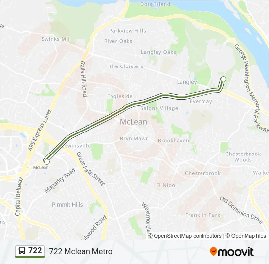 722 Bus Line Map