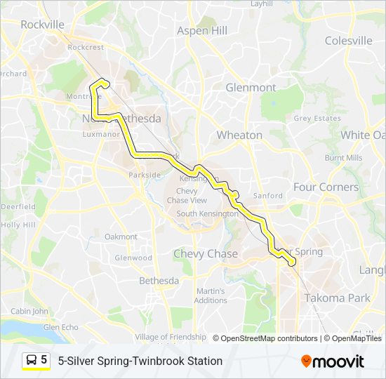 5 Bus Line Map