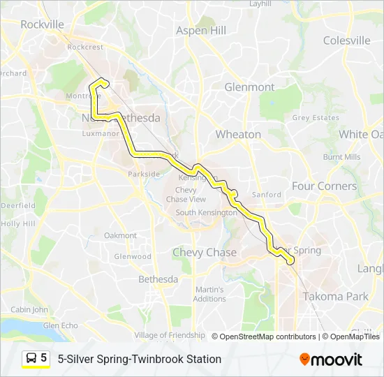 5 Bus Line Map