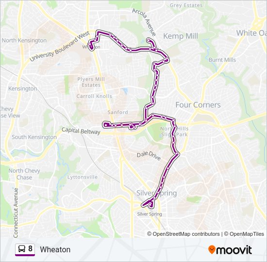 8 Bus Line Map