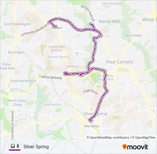 8 Bus Line Map