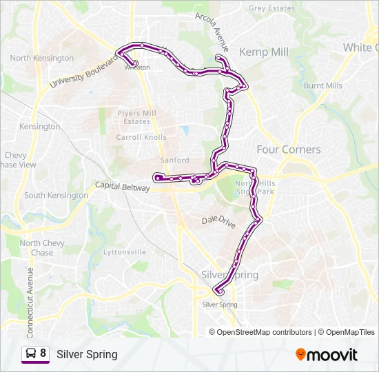8 Bus Line Map
