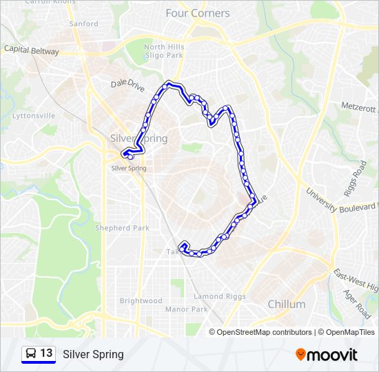 13 Bus Line Map