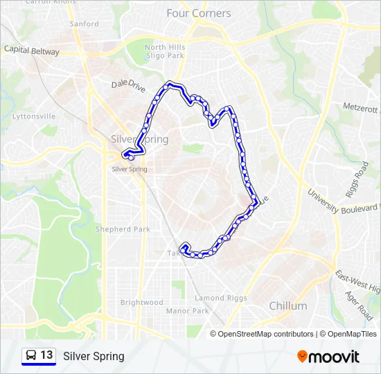 13 Bus Line Map