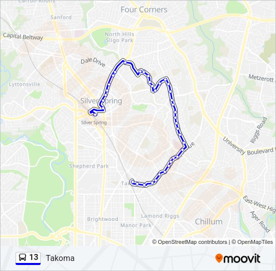 13 Bus Line Map
