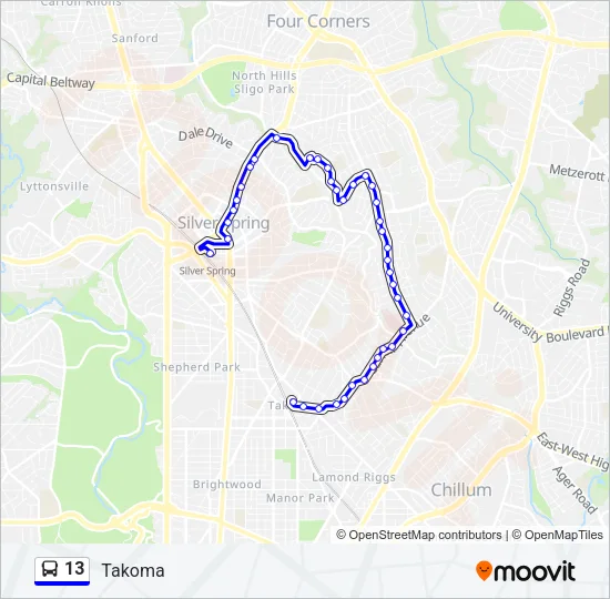 13 Bus Line Map