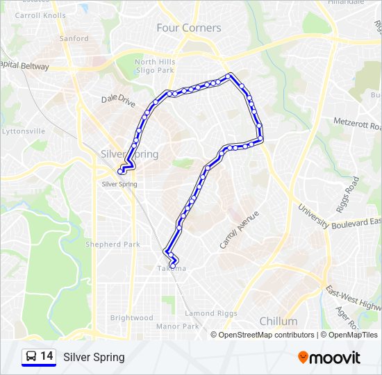 14 Bus Line Map
