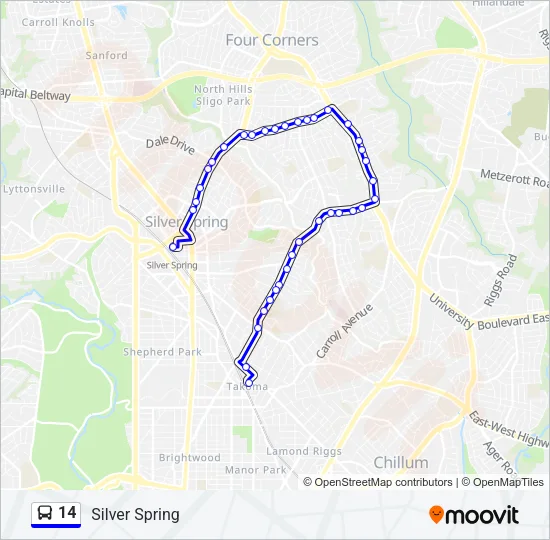 14 Bus Line Map