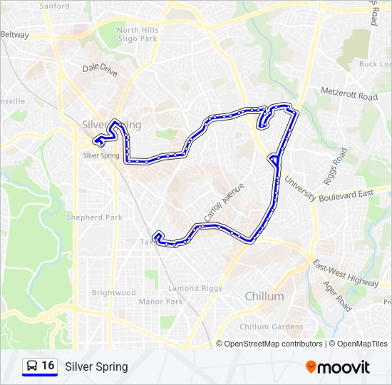 16 Bus Line Map