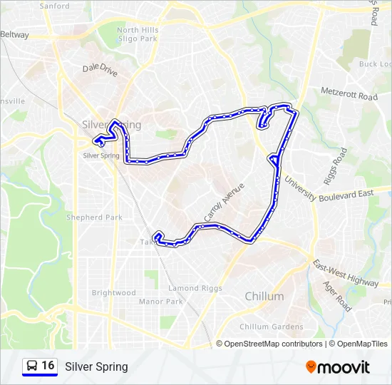 16 Bus Line Map