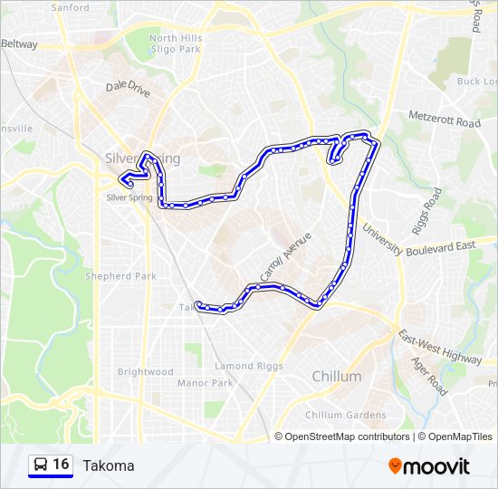 16 Bus Line Map