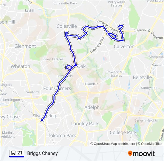 21 Bus Line Map