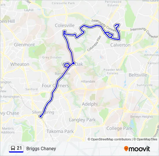 21 Bus Line Map