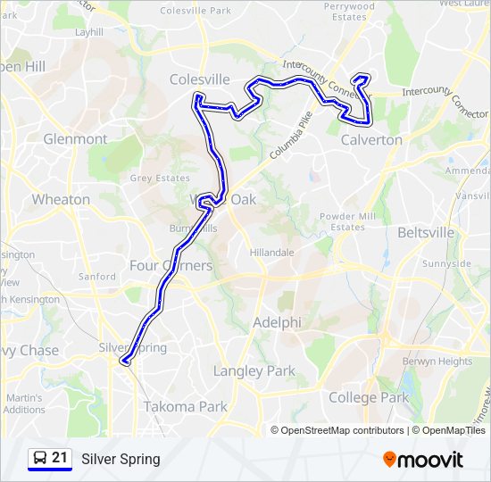 21 Bus Line Map