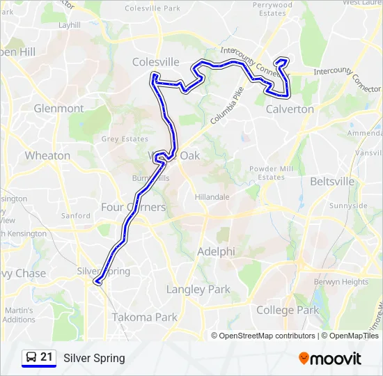 21 Bus Line Map