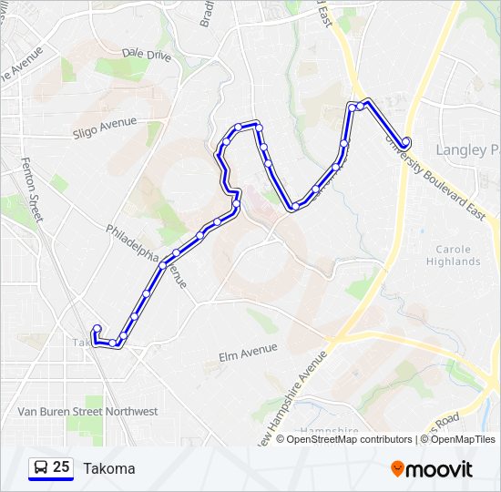 25 Bus Line Map