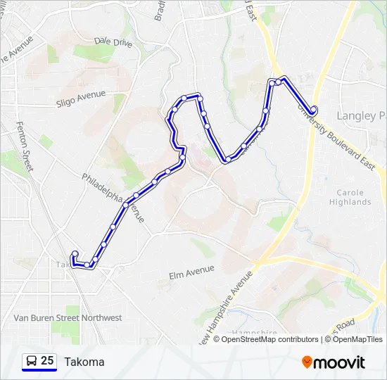 25 Bus Line Map