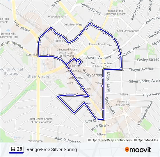 28 Bus Line Map