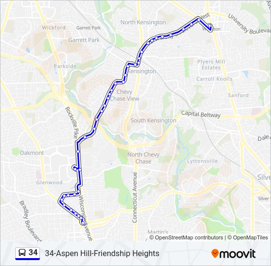 34 Bus Line Map
