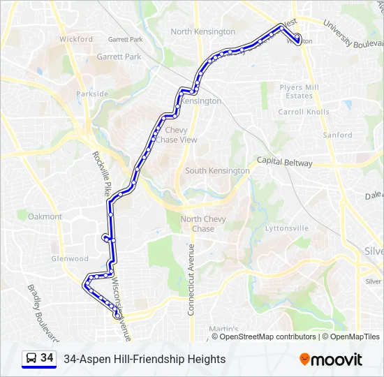 34 Bus Line Map