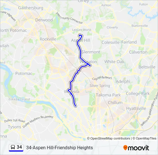 34 Bus Line Map