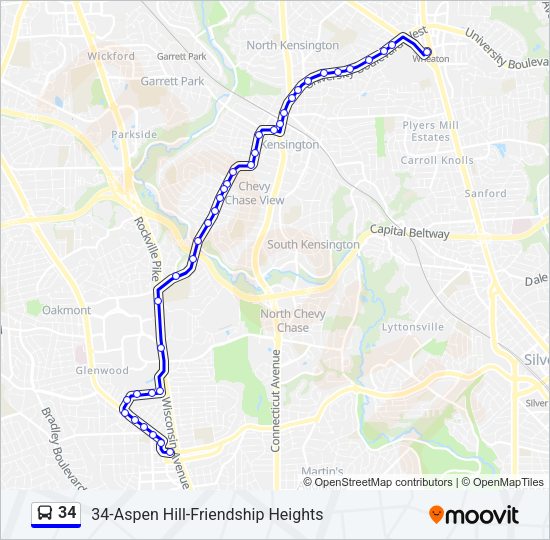 34 Bus Line Map