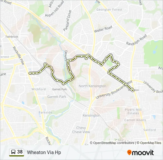 38 Bus Line Map