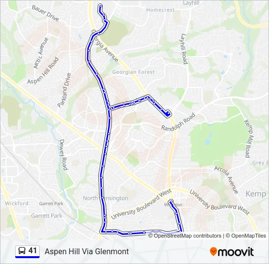 41 Bus Line Map