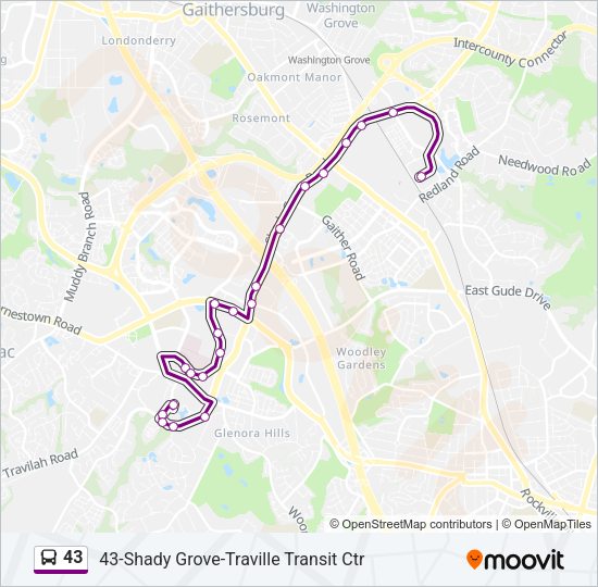 43 Bus Line Map