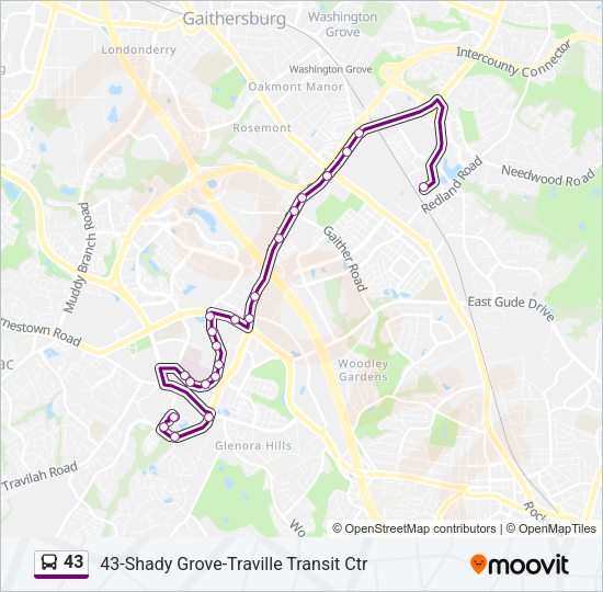 43 Bus Line Map