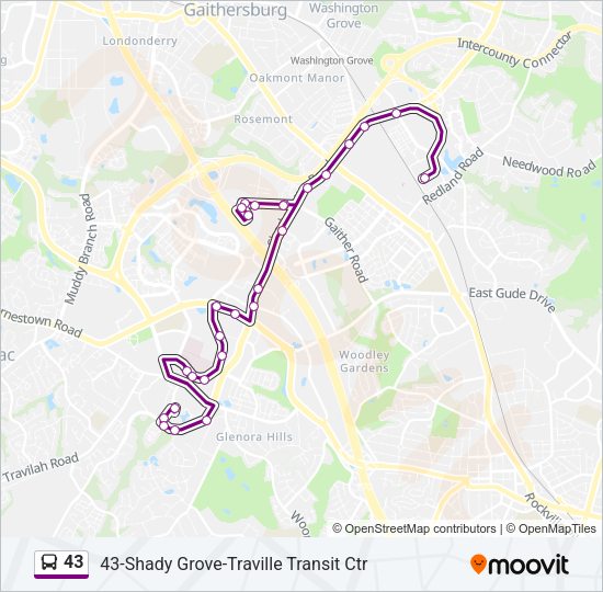 43 Bus Line Map