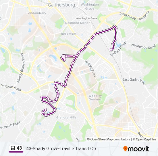 43 Bus Line Map