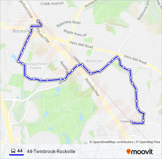 44 Bus Line Map