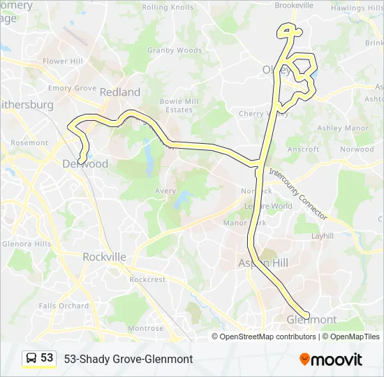 Mapa de 53 de autobús