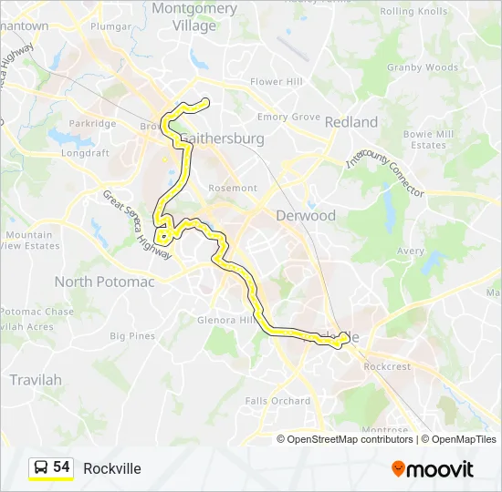 54 Bus Line Map