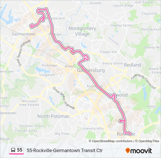 55 Bus Line Map