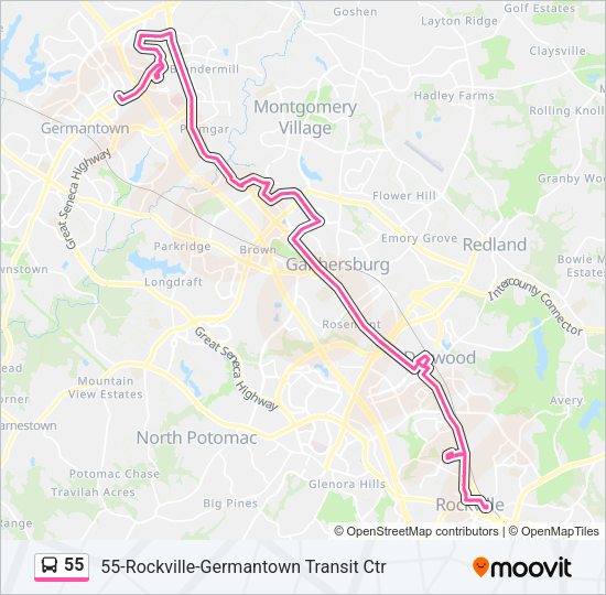 55 Bus Line Map