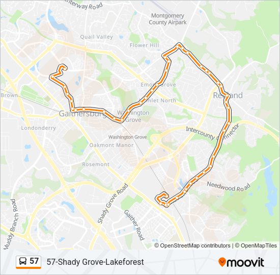 57 Bus Line Map