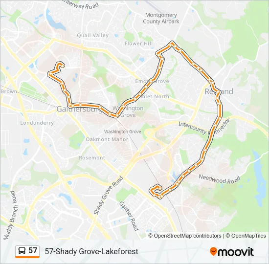 57 Bus Line Map